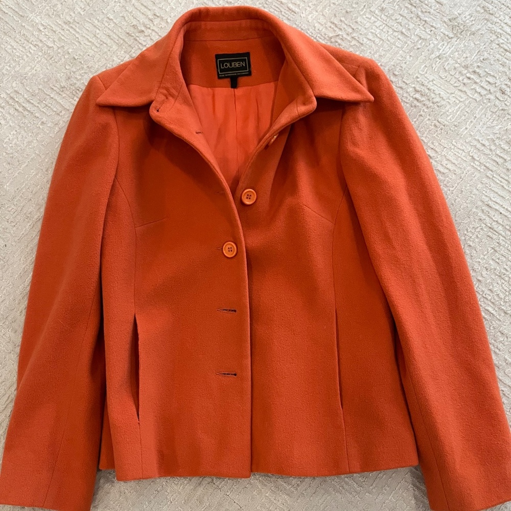 Louben vintage orange blazer jacket